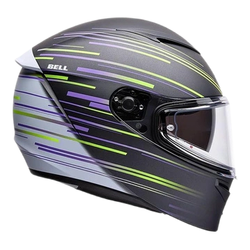Kask integralny BELL LITHIUM ECE6 VELO MATTE PEARL BLACK YELLOW czarny biały fioletowy żółty fluo