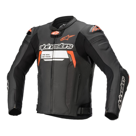 Kurtka skórzana ALPINESTARS MISSILE V2 IGNITION BLACK/FLUO RED czarny czerwony fluo