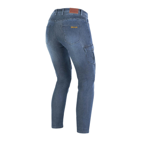 Jeansy motocyklowe damskie BROGER OHIO WASHED BLUE niebieski