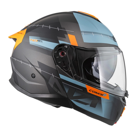 Kask szczękowy NZI COMBI 3 DUO METRIC ANTRACITE BLUE MATT szary niebieski