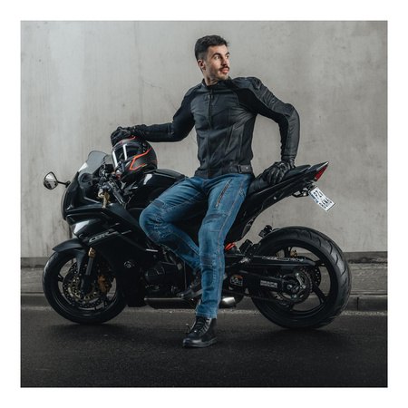 Jeansy motocyklowe REBELHORN VANDAL DENIM WASHED BLUE niebieski