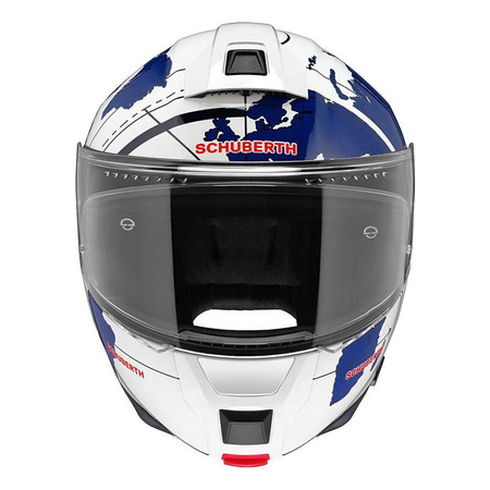 Kask szczękowy SCHUBERTH C5 ECE GLOBE BLUE biały niebieski czerwony