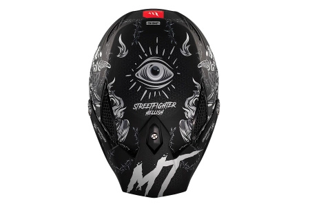 Kask otwarty z wpinaną szczęką MT STREETFIGHTER SV S HELLISH MATT BLACK/GREY czarny szary