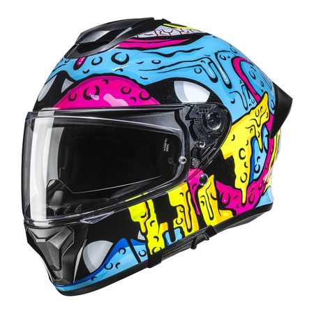 Kask integralny HJC C71 SQUEEZE BLUE/YELLOW niebieski żółty różowy czarny