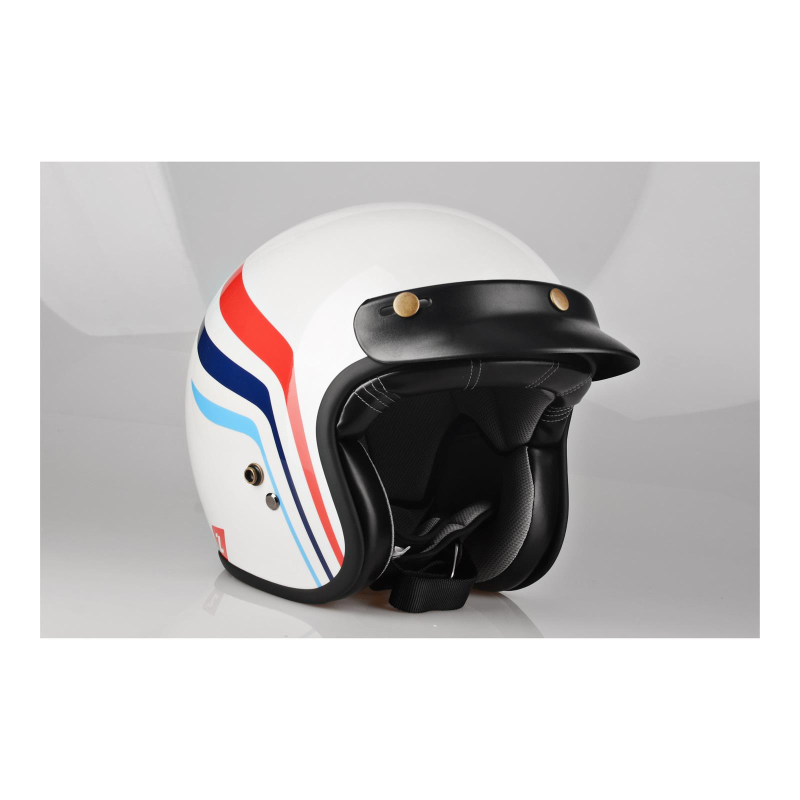 Kask otwarty LAZER CONGA WINGS WHITE biały czerwony granatowy niebieski