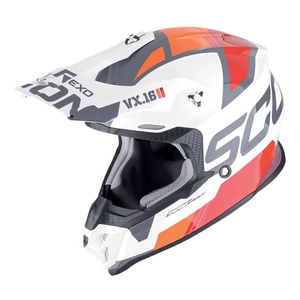 Kask cross SCORPION VX-16 EVO AIR ANALOG WHITE/ORANGE biały pomarańczowy
