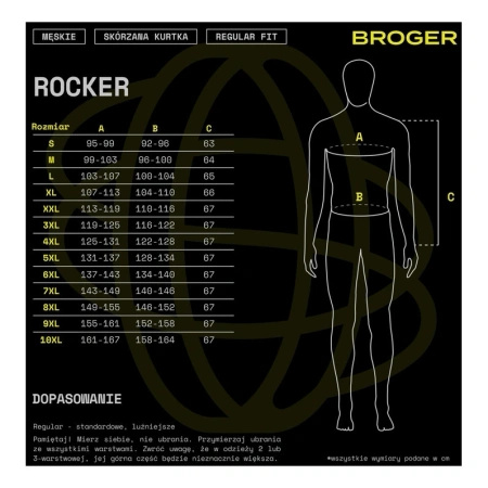 Kurtka skórzana BROGER ROCKER BLACK czarny