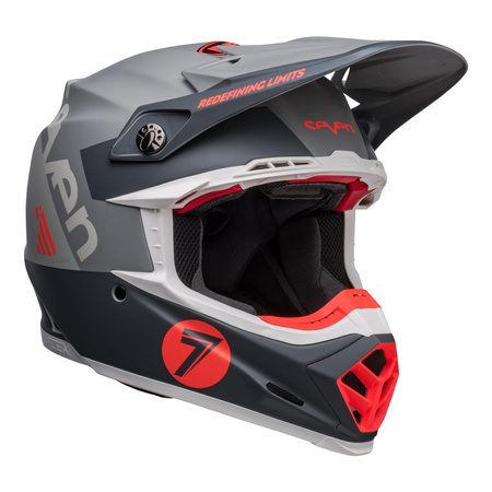 Kask cross BELL MOTO9S FLEX SEVEN VANGUARD MATTE CHARCOAL/ORANGE szary