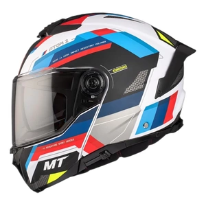 Kask szczękowy MT ATOM 2 SV BAST WHITE/BLUE/RED biały niebieski czerwony czarny
