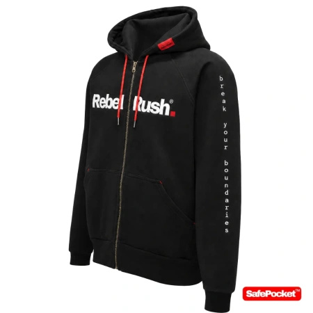 Bluza REBELRUSH ZIP BLACK czarny