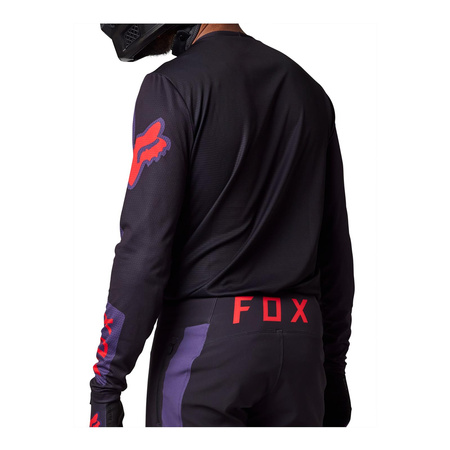 Koszulka rowerowa FOX DEFEND Z DŁUGIM RĘKAWEM RACE CAPSULE SANGRIA czarny fioletowy czerwony fluo