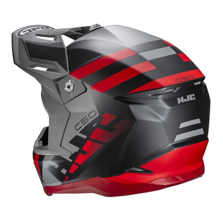 Kask cross HJC C50 MIRAGE GREY/RED szary czerwony