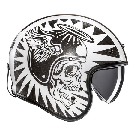 Kask otwarty HJC V31 FLAME WHITE/BLACK biały czarny