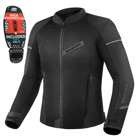 Kurtka tekstylna SHIMA X-MESH 2.0 BLACK czarny