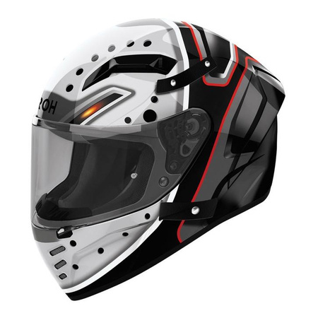 Kask integralny AIROH CONNOR MASKER GLOSS czarny szary biały czerwony