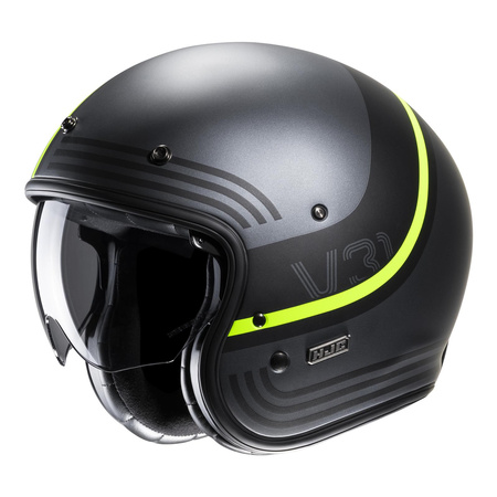 Kask otwarty HJC V31 BYRON SILVER/YELLOW srebrny żółty fluo
