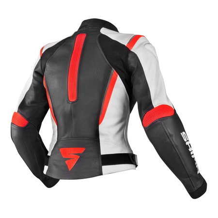 Kurtka skórzana damska SHIMA MIURA RED FLUO czarny biały czerwony fluo