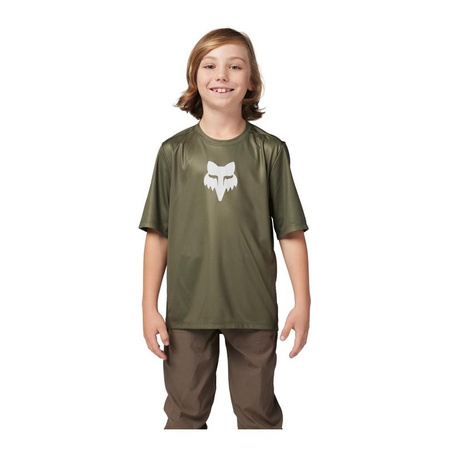 Koszulka rowerowa dziecięca FOX JUNIOR RANGER OLIVE GREEN zielony