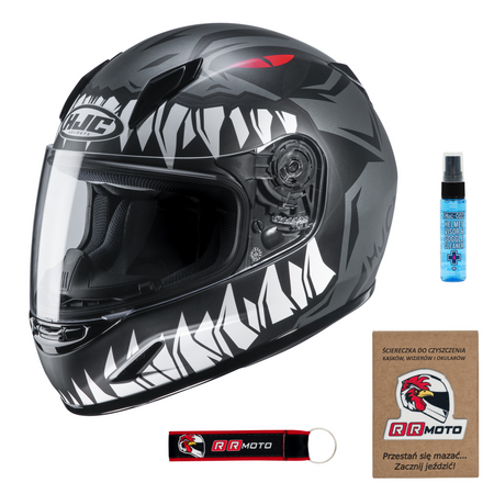 Kask integralny dziecięcy HJC CL-Y ZUKY GREY/BLACK szary czarny biały czerwony