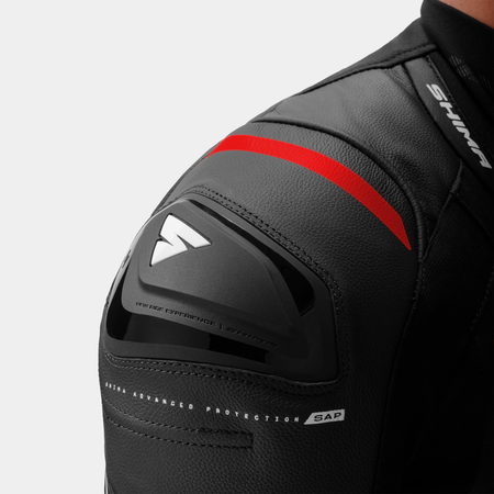 Kurtka skórzana SHIMA MISSION ST G2 BLACK/RED czarny czerwony