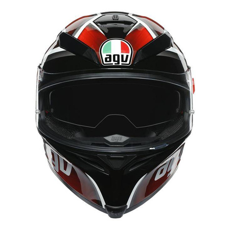 Kask integralny AGV K5 S TEMPEST RED czerwony czarny biały