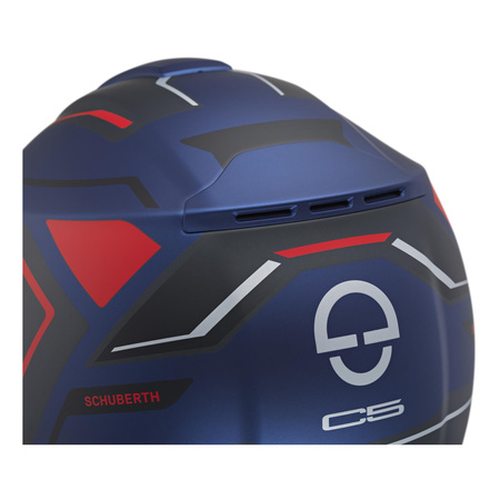 Kask szczękowy SCHUBERTH C5 ECE OMEGA BLUE niebieski czerwony czarny biały