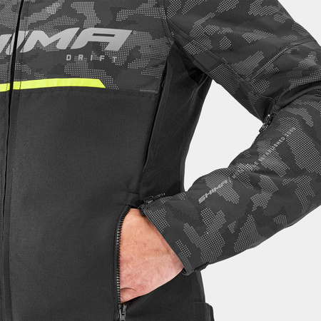 Kurtka tekstylna SHIMA DRIFT MEN CAMO czarny szary żółty fluo
