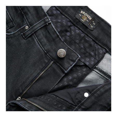 Jeansy motocyklowe damskie BROGER FLORIDA II LADY SLIM FIT WASHED BLACK czarny
