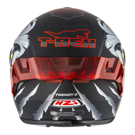 Kask integralny NZI TRENDY 3 RAPTOR BLACK GREY RED MATT czarny szary czerwony