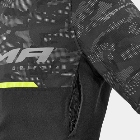Kurtka tekstylna SHIMA DRIFT MEN CAMO czarny szary żółty fluo