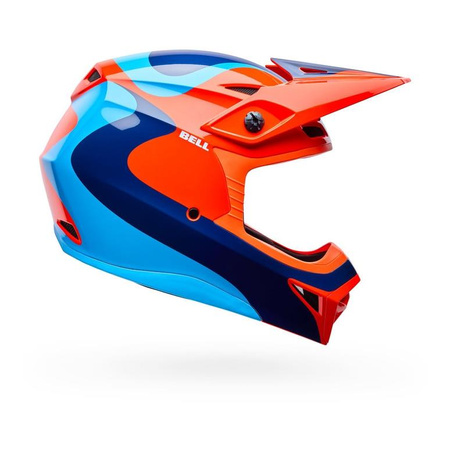 Kask cross BELL MX-10 MIPS WAVE ORANGE BLUE pomarańczowy niebieski