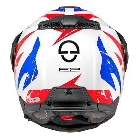 Kask szczękowy SCHUBERTH E2 ECE EXPLORER BLUE niebieski czerwony biały