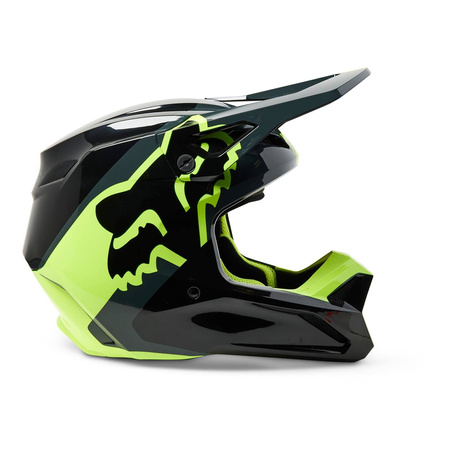 Kask cross FOX V1 XPOZR BLACK/GREY czarny szary żółty fluo
