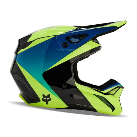 Kask cross FOX V1 STREAK BLACK/YELLOW żółty fluo niebieski czarny