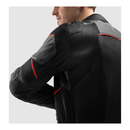 Kurtka tekstylna REBELHORN SWIFT BLACK/DARK GREY/RED czarny szary czerwony