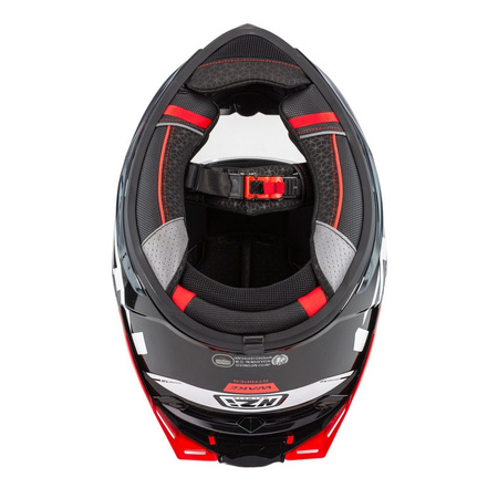 Kask integralny NZI WAKE STREAM STRIPES BLACK WHITE RED czarny biały czerwony