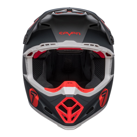 Kask cross BELL MOTO9S FLEX SEVEN VANGUARD MATTE CHARCOAL/ORANGE szary
