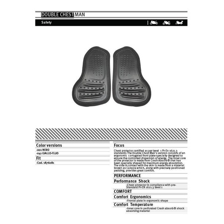 Protektor wymienny klatki piersiowej DAINESE DOUBLE CHEST BLACK/YELLOW FLUO czarny żółty fluo