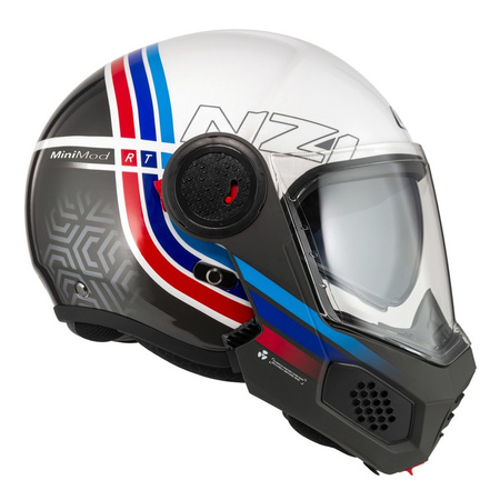 Kask szczękowy NZI MINIMOD WATSON WHITE BLACK POWER biały czarny