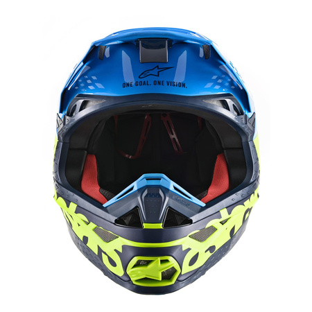 Kask cross ALPINESTARS SUPERTECH S-M8 RADIUM AQUA/FLUO YELLOW/NAVY niebieski żółty fluo zielony