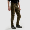 Jeansy motocyklowe OZONE FASTER TAPERED FIT OLIVE zielony