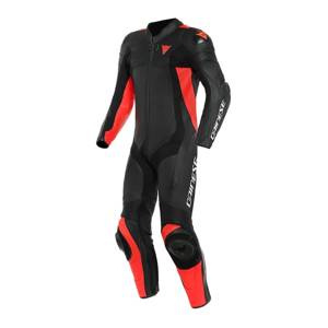 Kombinezon jednoczęściowy DAINESE ASSEN 2 PERFORATED BLACK/RED FLUO czarny czerwony fluo