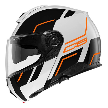 Kask szczękowy SCHUBERTH C5 ECE MASTER ORANGE czarny biały pomarańczowy