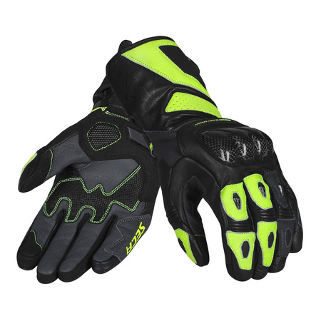 Rękawice sportowe SECA ATOM FLUO YELLOW czarny żółty fluo