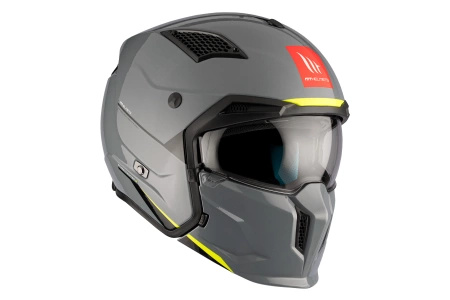 Kask otwarty z wpinaną szczęką MT STREETFIGHTER SV S SOLID GLOSS GREY
