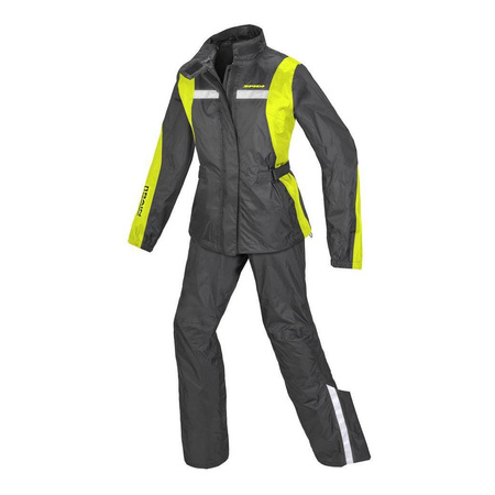 Kombinezon przeciwdeszczowy damski SPIDI TOURING RAIN LADY YELLOW FLUO czarny żółty fluo