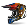 Kask cross AIROH TWIST 2.0 TIKI GLOSS czerwony niebieski brązowy biały czarny