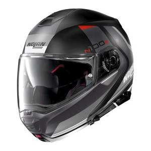 Kask szczękowy NOLAN N100-5 HILLTOP BLACK/GREY szary czerwony czarny