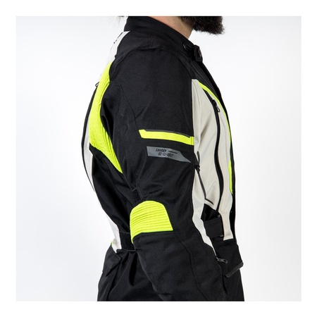 Kurtka tekstylna OZONE SAHARA BLACK/GREY/FLUO YELLOW czarny szary żółty fluo