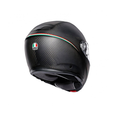 Kask szczękowy AGV SPORTMODULAR TRICOLORE CARBON MATT/ITALY czarny czerwony biały zielony